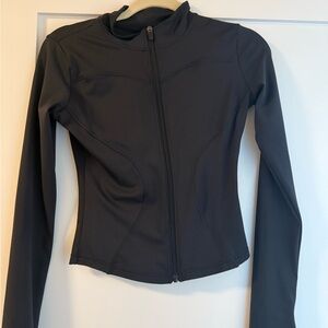 Black Women's Full Zip Crop Athletic Jacket